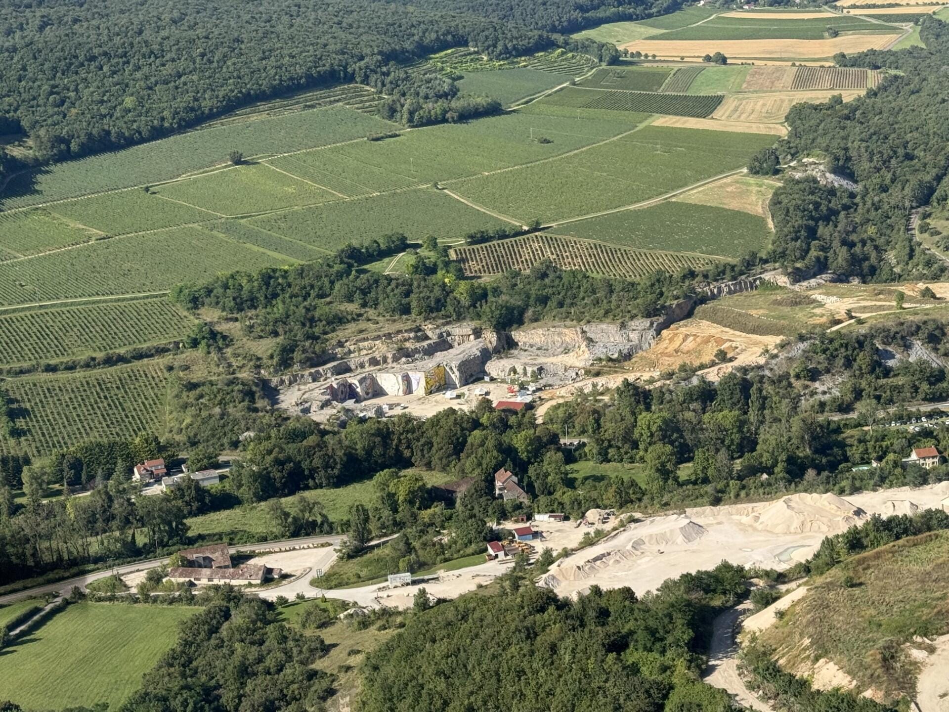 Le vignoble bourguignon vue du ciel