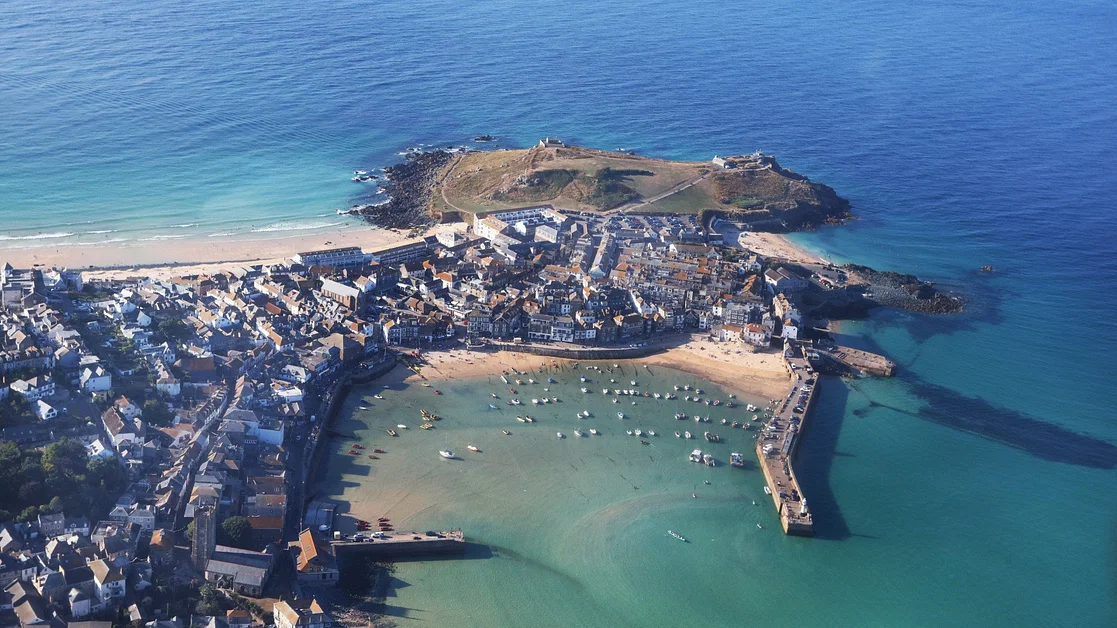 Heli Views of St Ives Bay and Godrevy Lighthouse