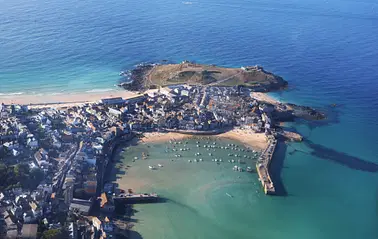 Heli Views of St Ives Bay and Godrevy Lighthouse