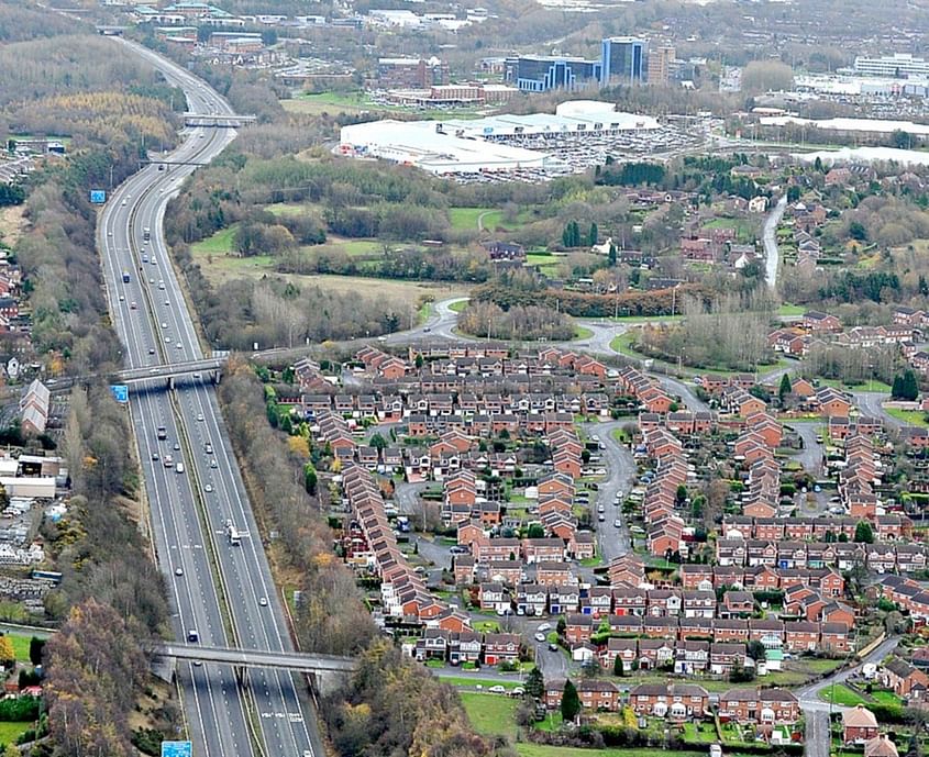 See the Large Town of Telford from the Air