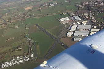 Fly to Northampton Sywell for lunch.