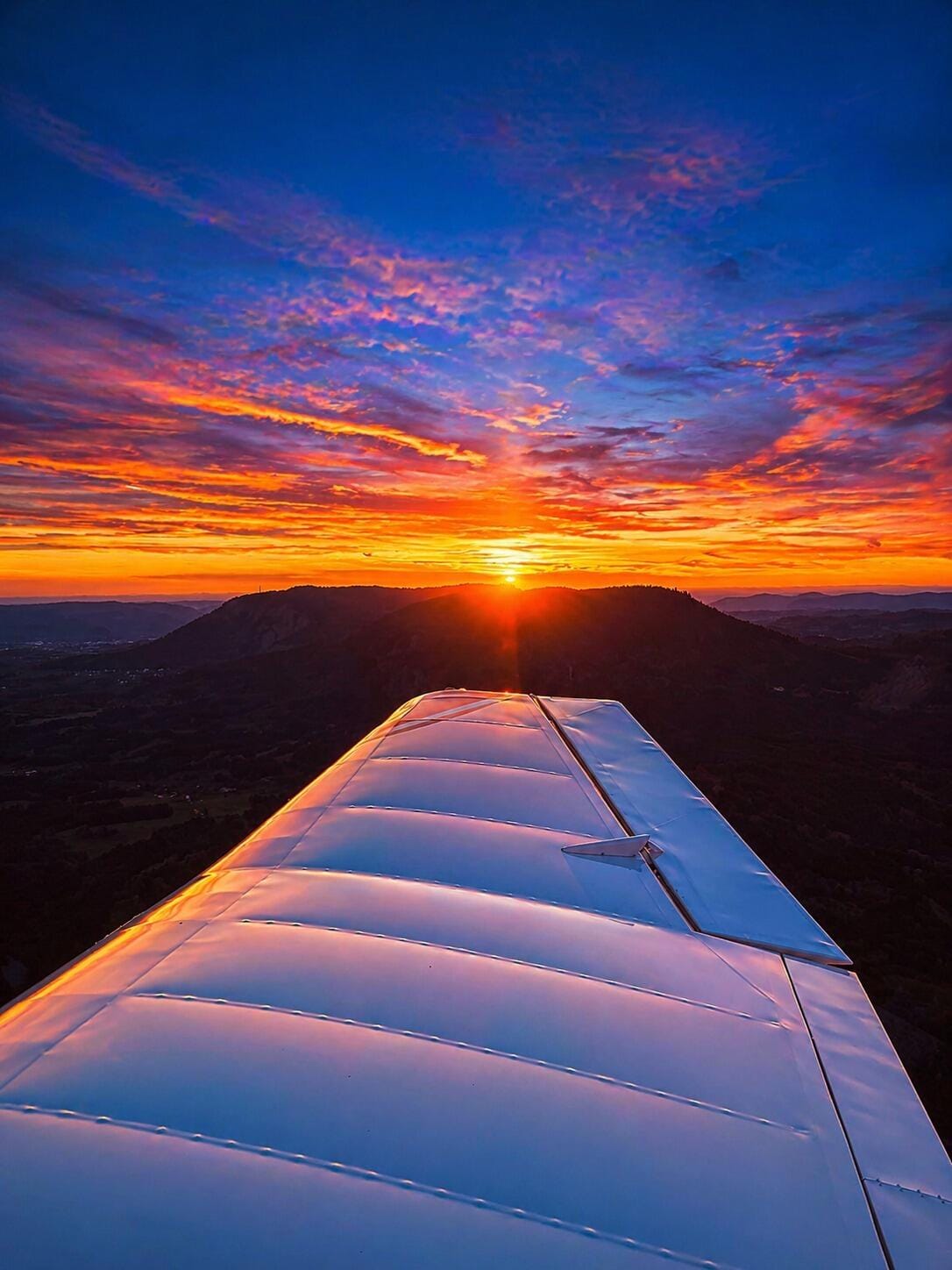 Vol coucher de soleil Vosges Alsace