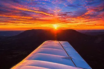 Vol coucher de soleil Vosges Alsace