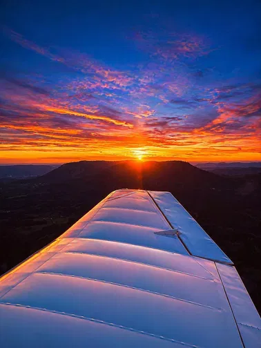 Vol coucher de soleil Vosges Alsace