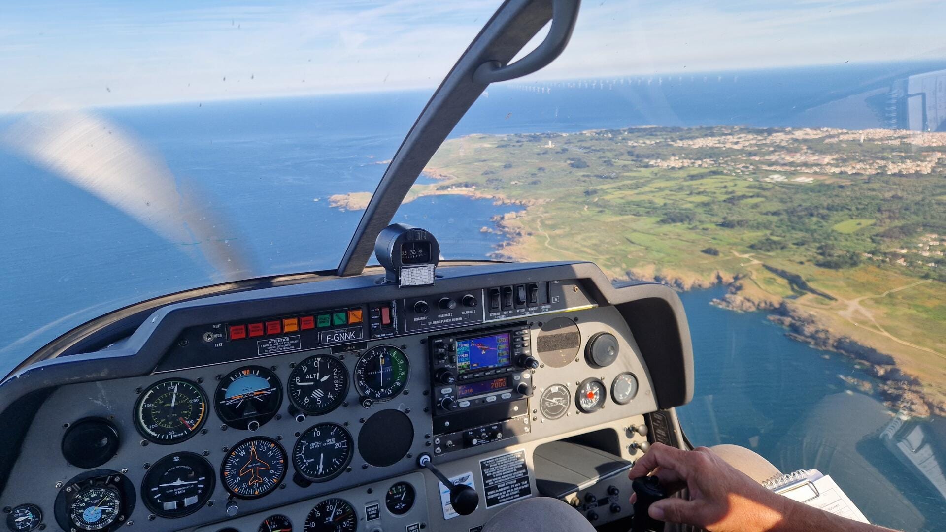 En approche vers l'aérodrôme de l'île