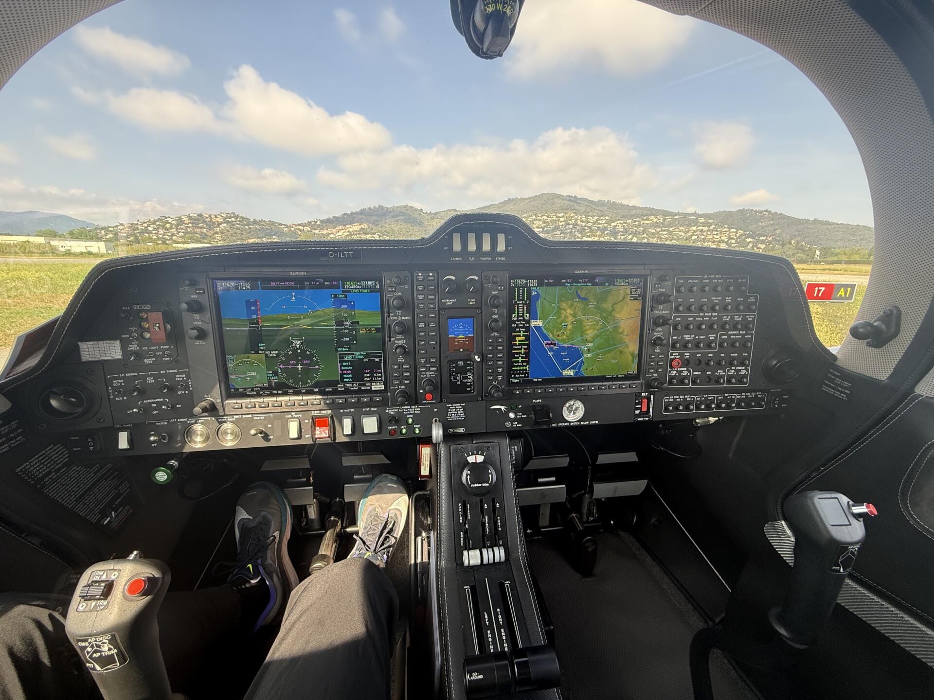 Vue du cokpit moderne