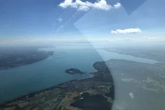 Schöner Bodensee und Rheinfall (Schweiz) Rundflug