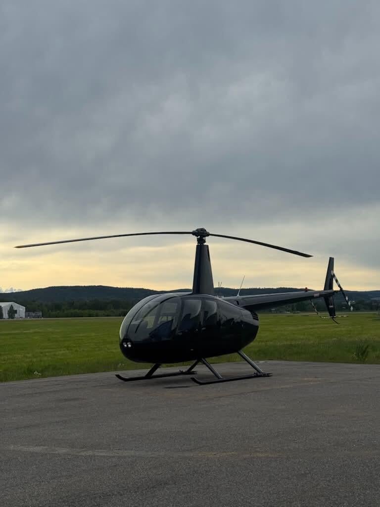 R44 outside hangar