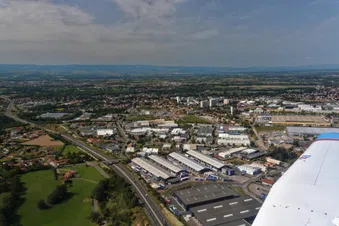 vue au décollage de St Etienne et Andrezieux Bouthéon