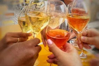 Flying to Reims in the Champagne Region in France