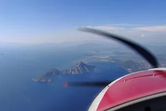 Flying through Greece with it's beautiful scenery