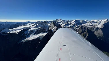 Sightseeing over the Swiss alps