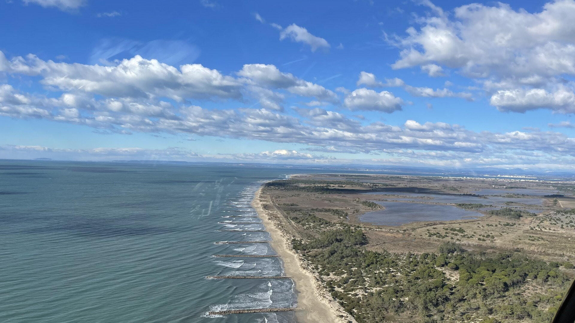 Camargue en hélicoptère, littoral de Montpellier !
