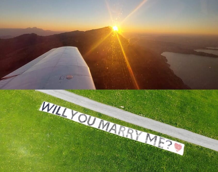 Heiratsantrag ganz speziell, "Will you Marry Me?" Banner