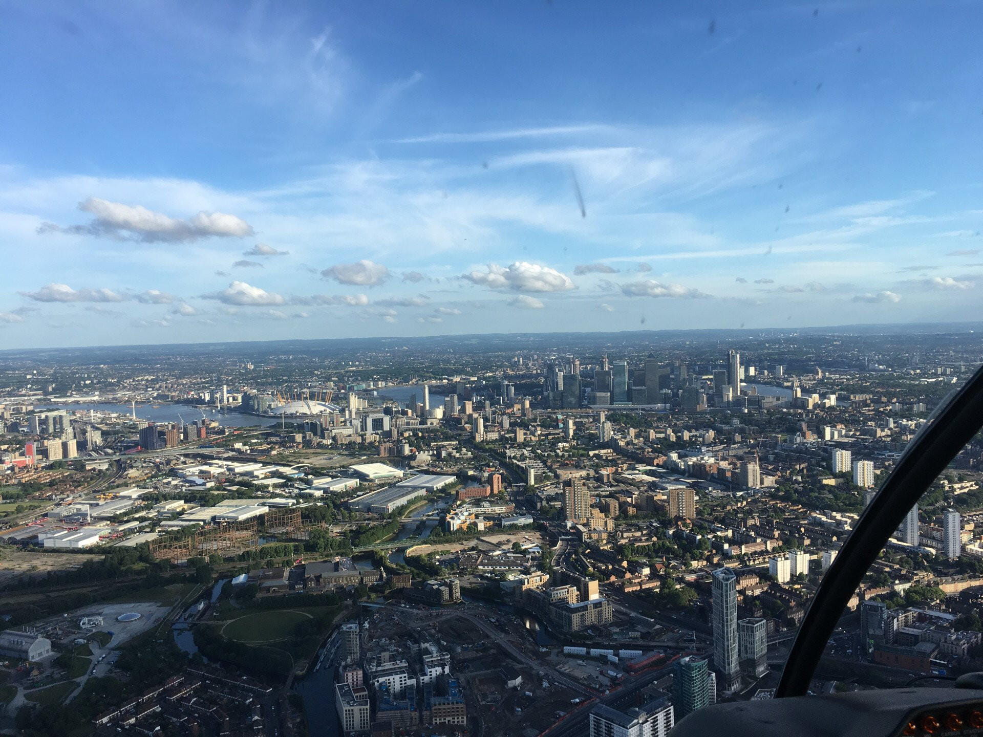 Helicopter flight over London from Denham
