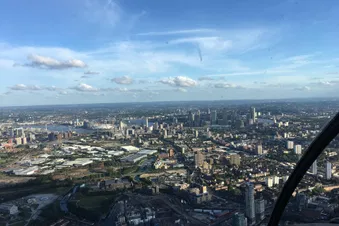Helicopter flight over London from Denham