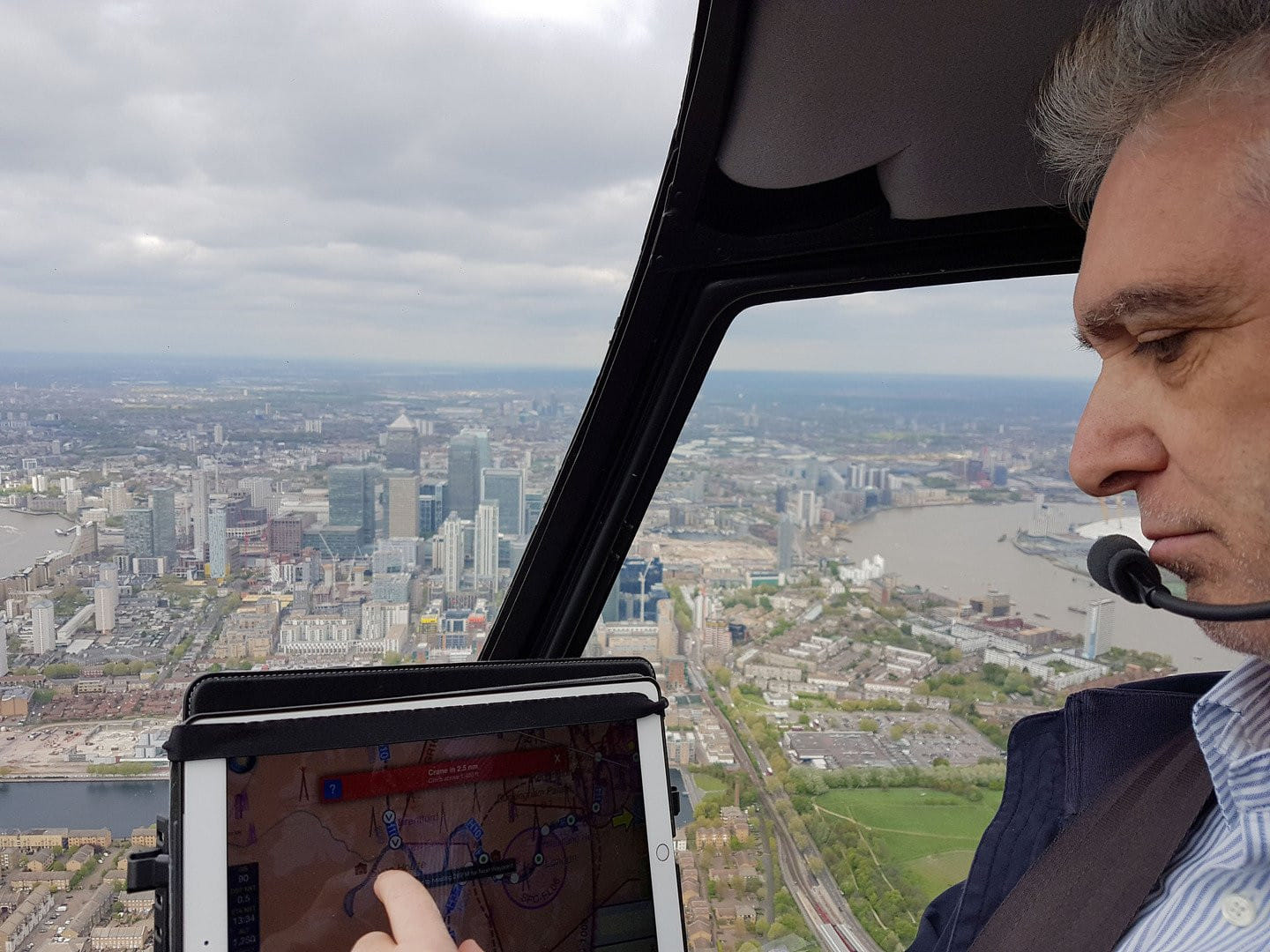 Helicopter flight over London from Denham