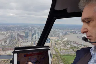 Helicopter flight over London from Denham
