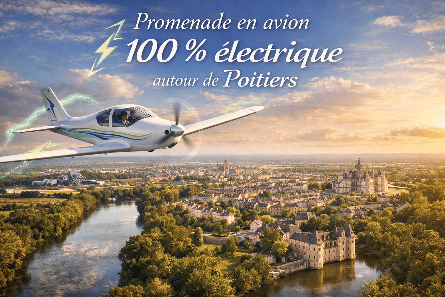 Promenade en avion 100 % électrique autour de Poitiers