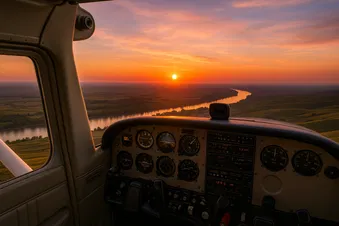 🌅 Sunset-Flight: “Goldene Stunde über Reben und Rhein”