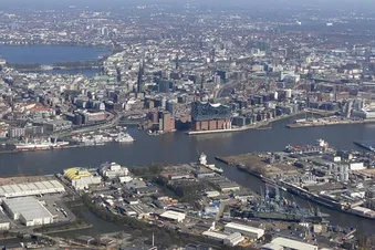 Cuxhaven entlang der Elbe nach Hamburg - von Oben Endecken