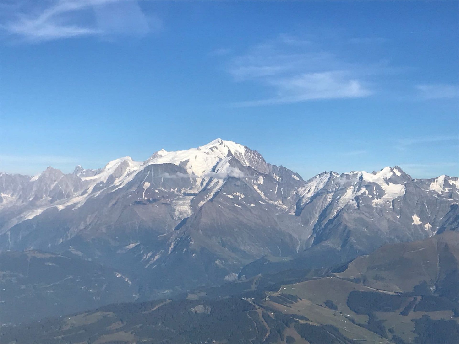 vol direction le mont blanc