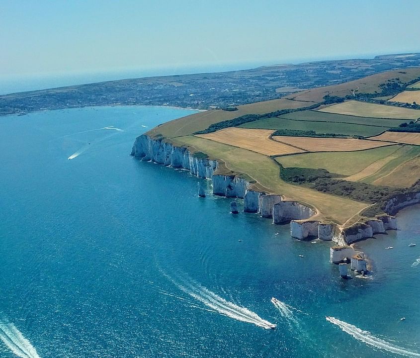 See the stunning old Harry Rocks by air ✈️