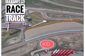 Ferrari, Maserati, Pagani and Lamborghini from above in heli