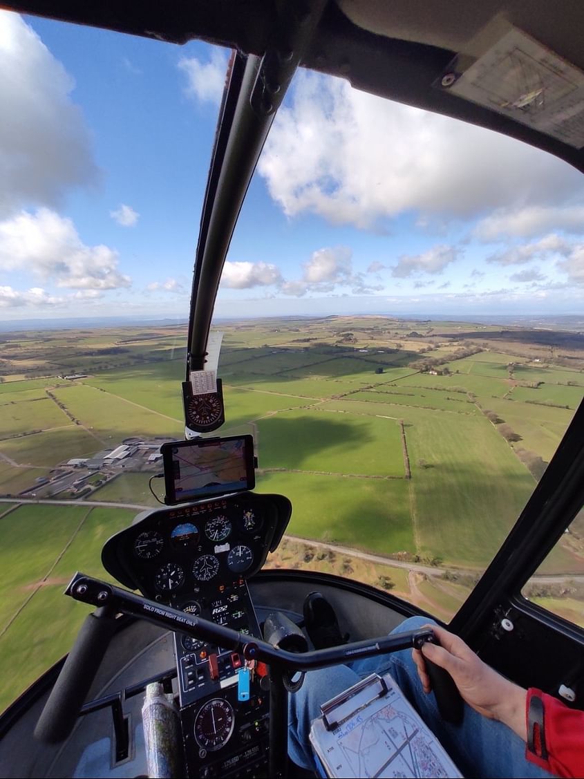 Cheddar Gorge from Gloucestershire by helicopter