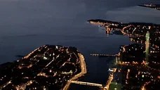 Night flying above Zadar