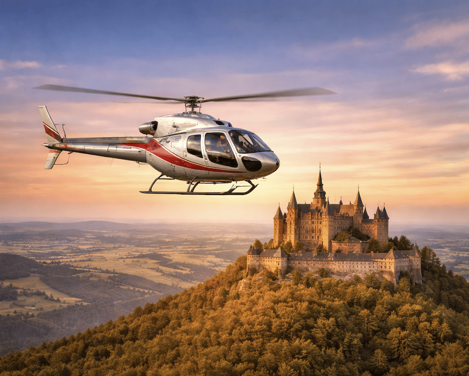 Großer Rundflug entlang der Burgen der Region