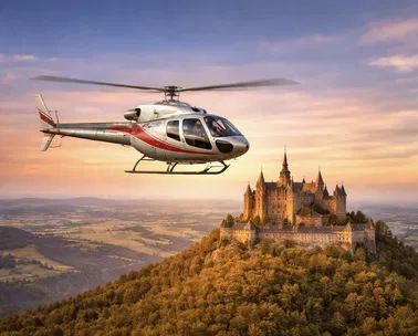 Großer Rundflug entlang der Burgen der Region