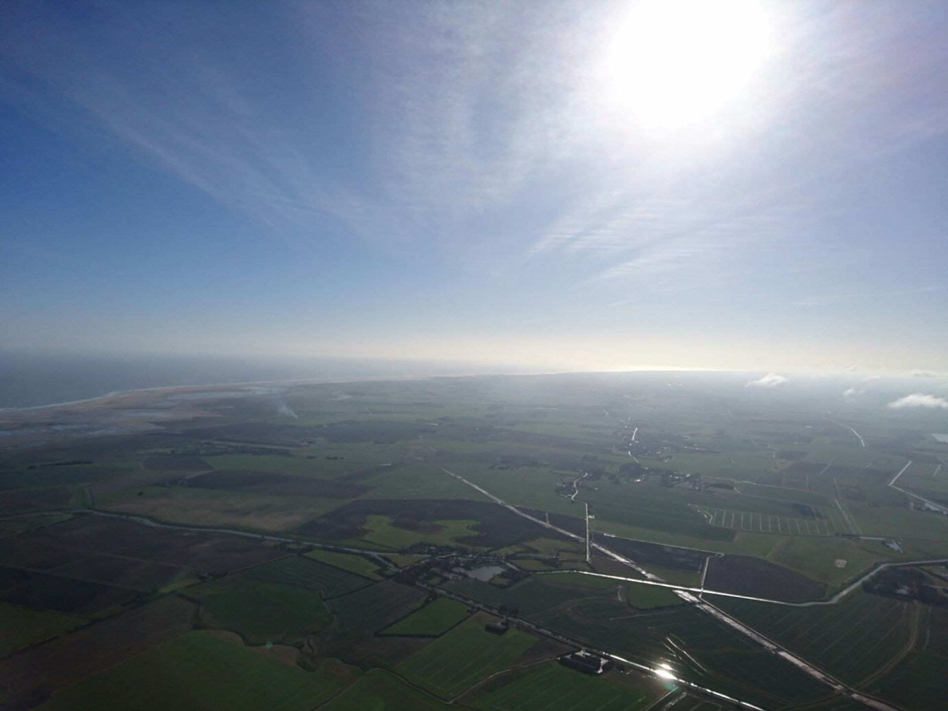 The Humber Bridge and Lincolnshire Coastline from the Air