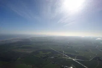 The Humber Bridge and Lincolnshire Coastline from the Air
