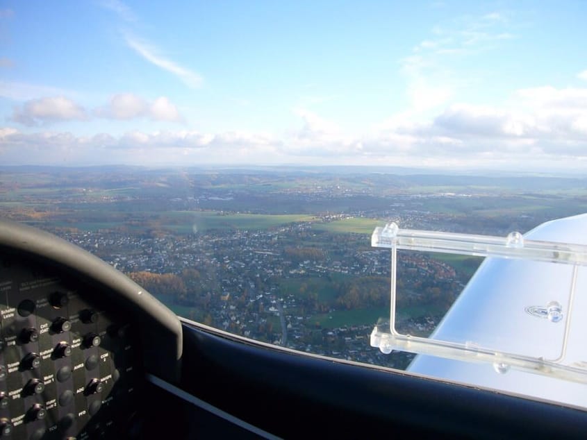Flug zum Erzgebirge u. zurück