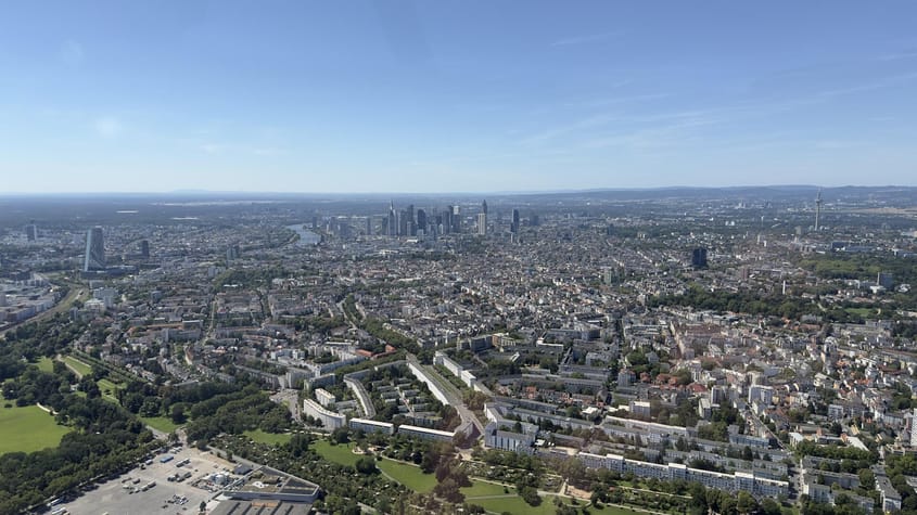 Die Frankfurter Skyline von oben