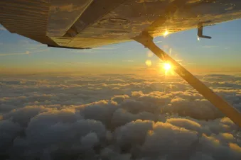 Along the sea of clouds overhead Melchsee Frutt