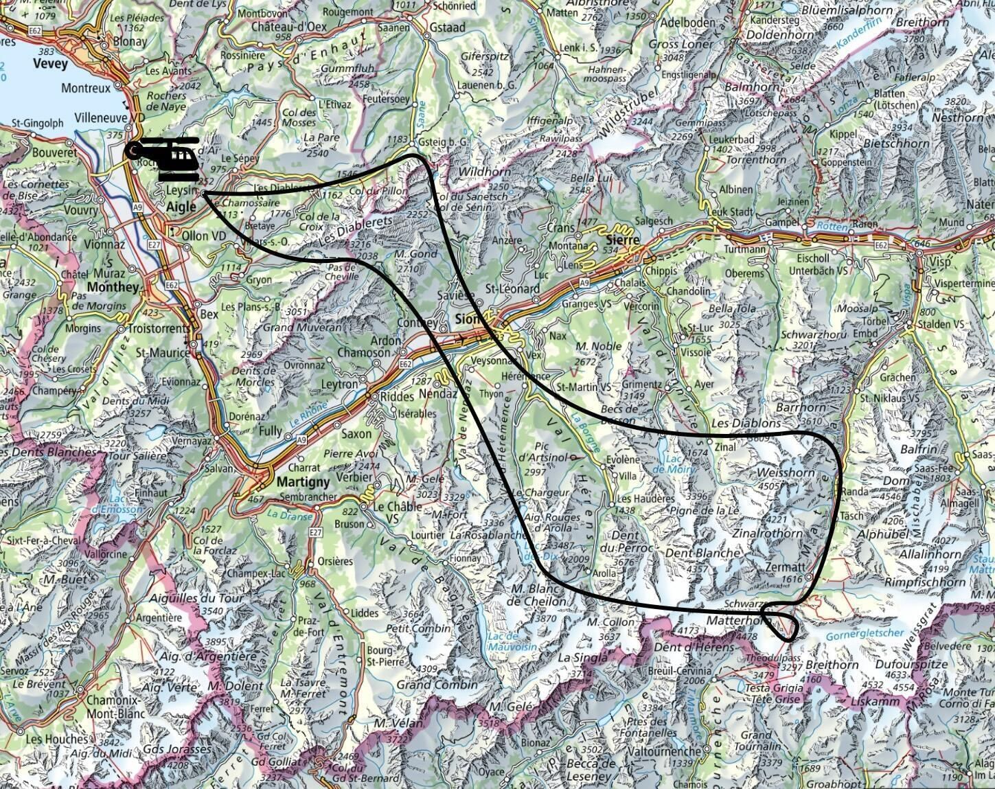 🚁 Tour en hélico - 60 min - depuis Leysin