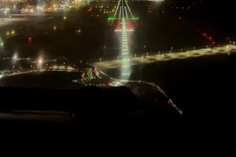 Night Approach in Tallin International Airport