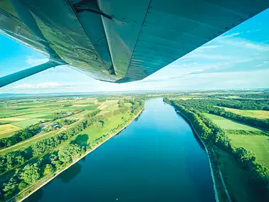 Rundflug Ried, Worms und Rhein mit Piper PA28