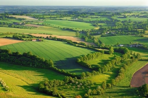 Vol en hélico : Perche, Pays d'Auge, plage de Cabourg