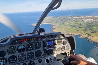 En approche vers l'aérodrôme de l'île