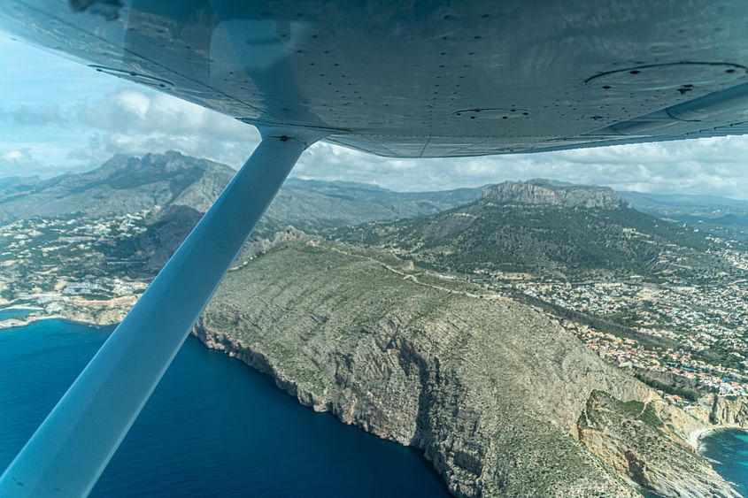 Sighseeing flight over the Mediterranean coast