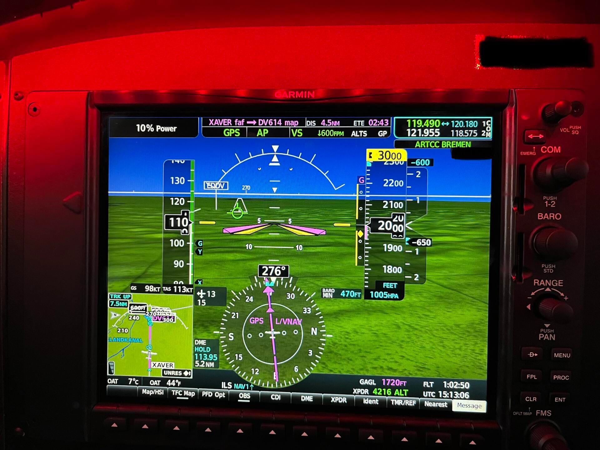 Einblick in einen IFR Streckflug.von Sylt nach Hannover.