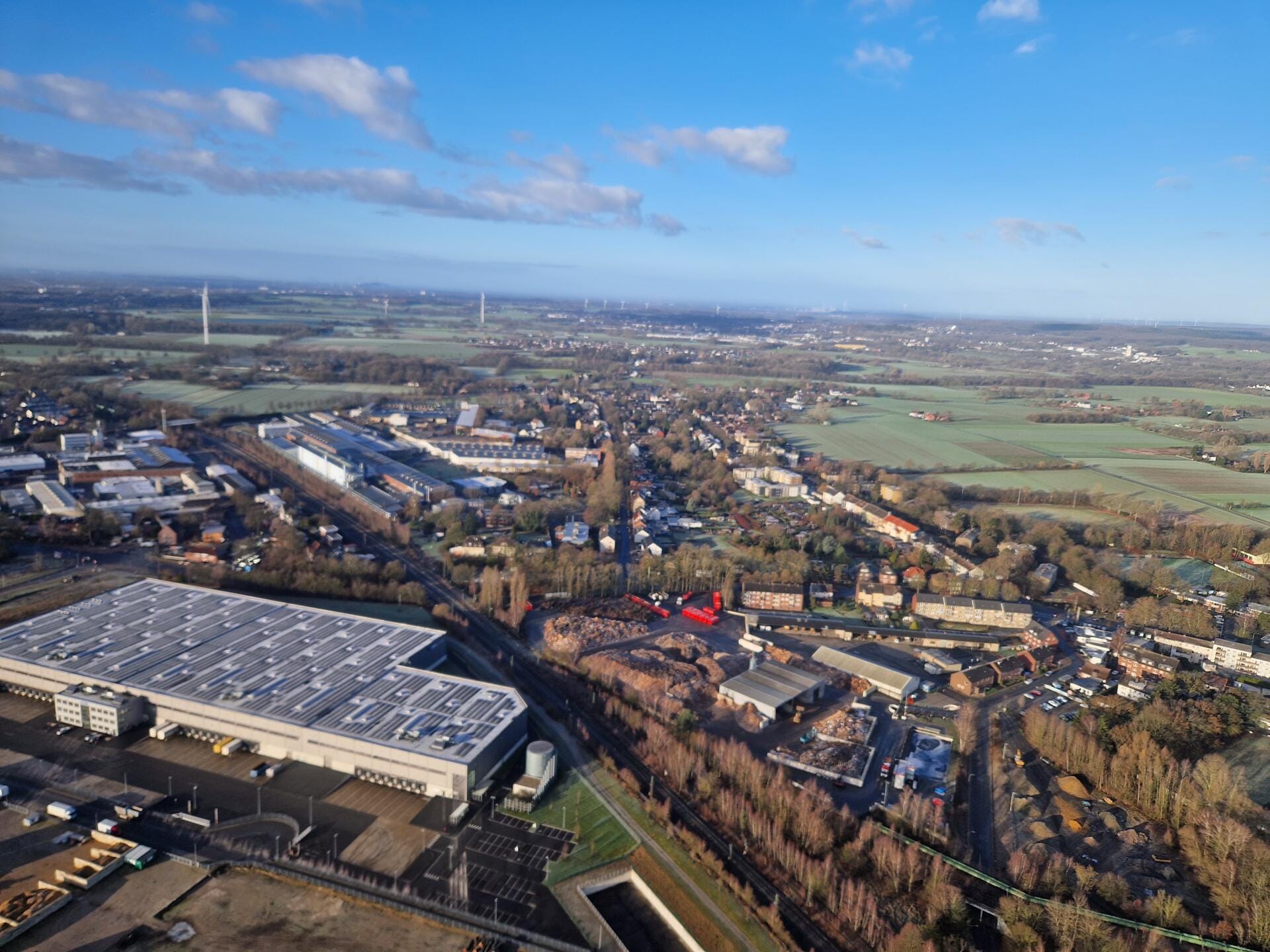 Flughafen Dortmund, Ruhrgebiet und zurück ins Münsterland