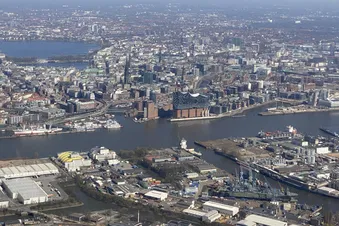 Cuxhaven entlang der Elbe nach Hamburg - von Oben Endecken