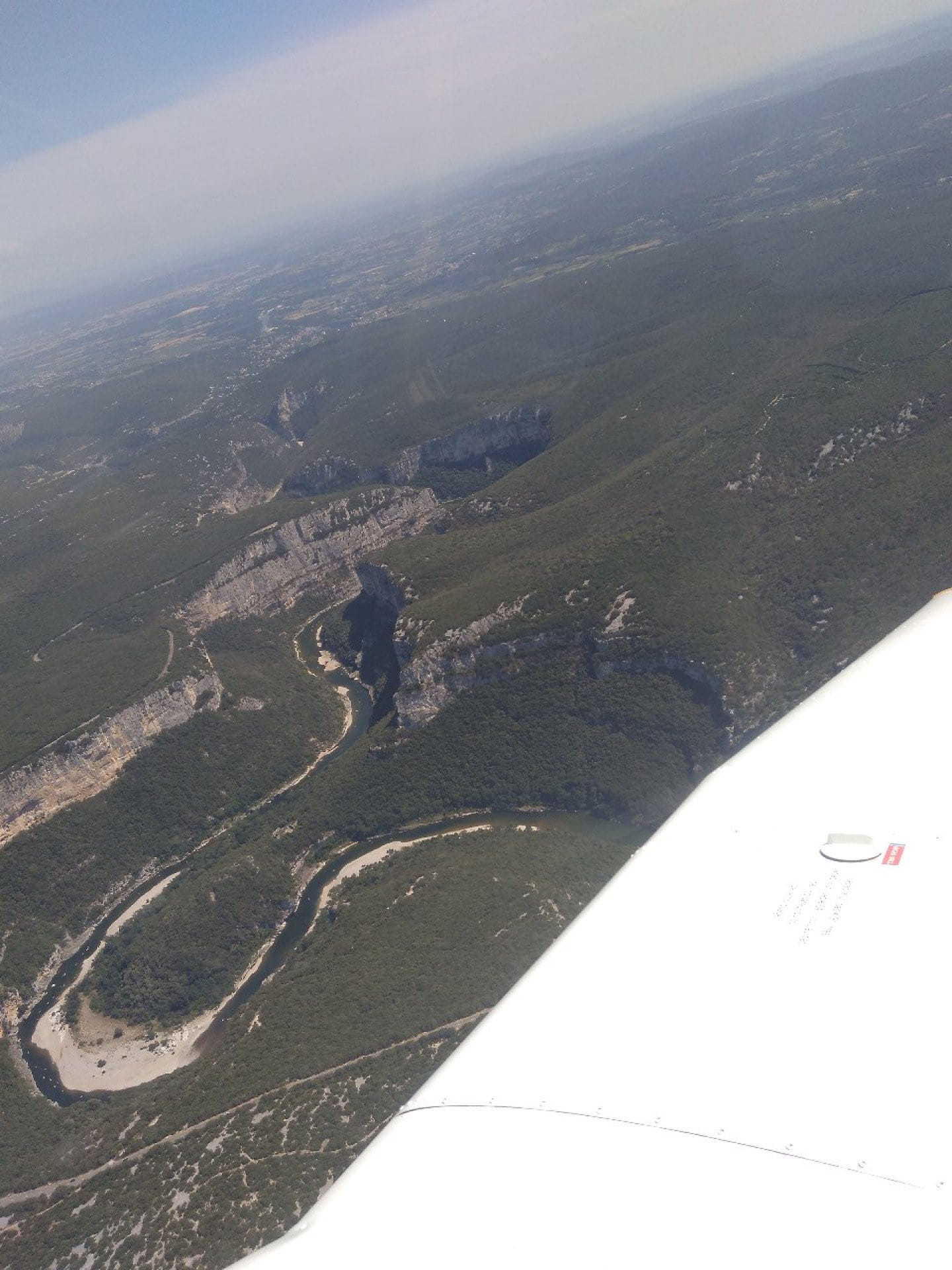 Les gorges de l'Ardèche vue du ciel