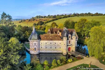 Vol en hélico : Perche, Pays d'Auge, plage de Cabourg