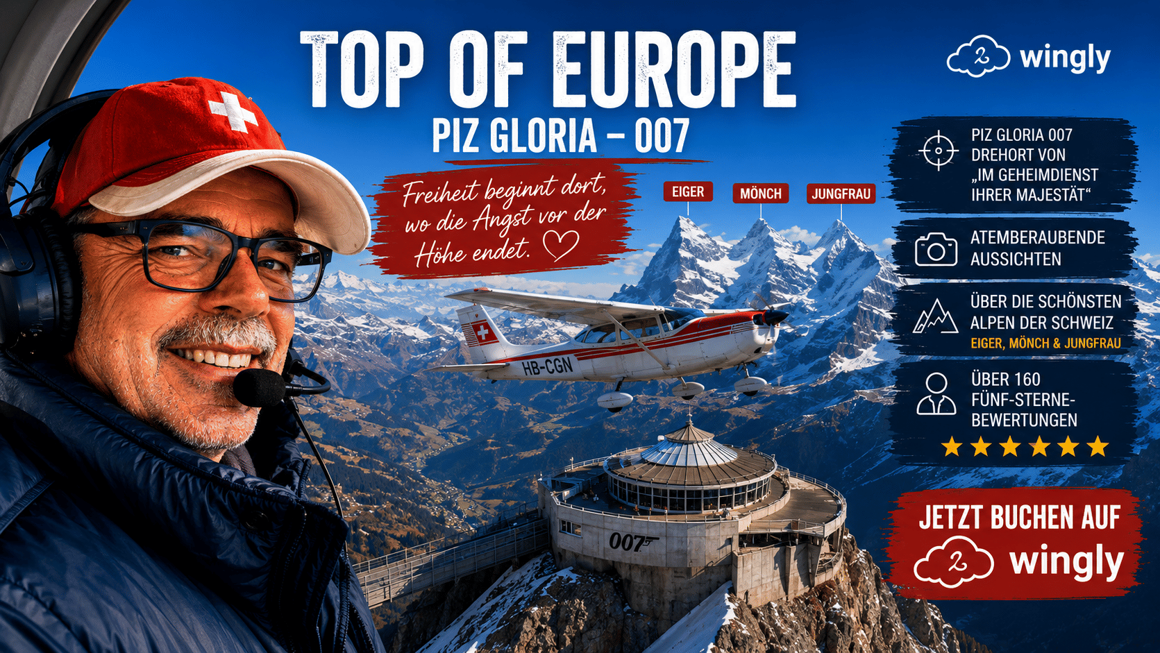 James Bond Rundflug - EMJ und Piz Gloria