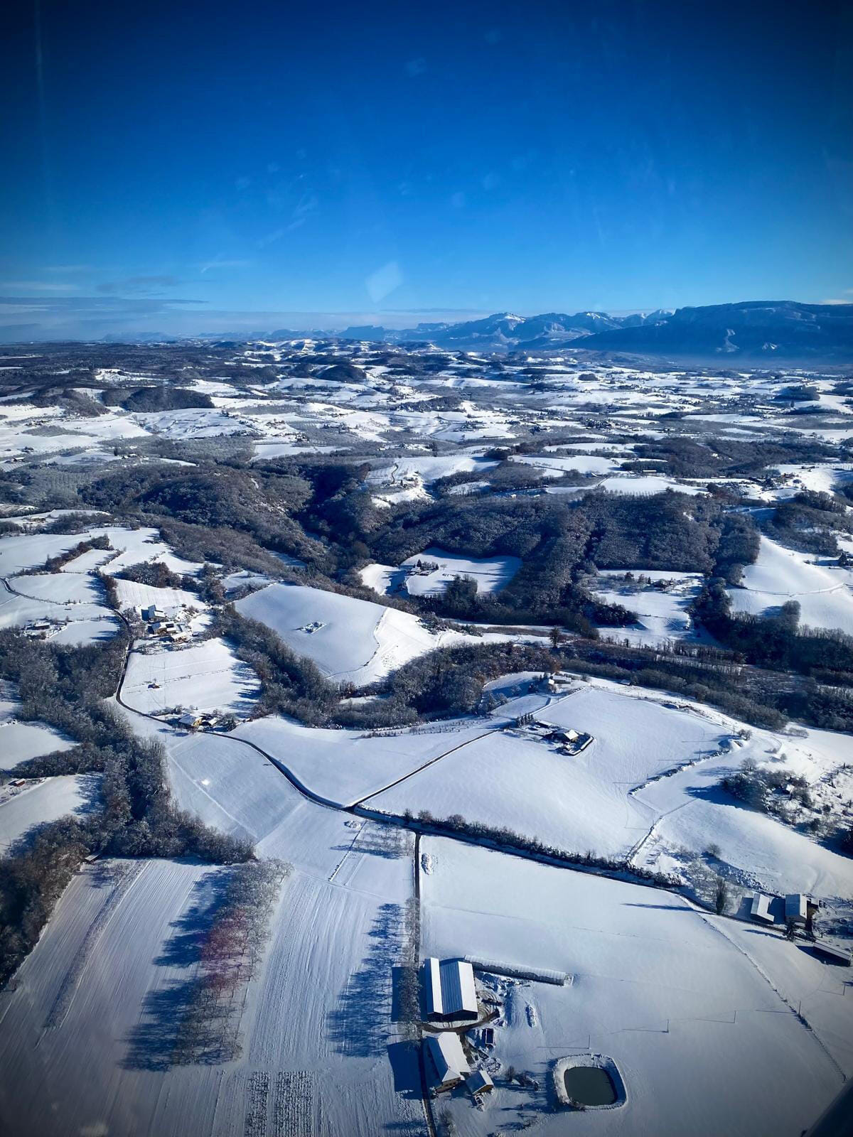 Plaines de l'Isère enneigées
